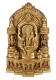 White Whale Brass Goddess Lakshmi Darbar Statue God Ganesha and Goddess Laxmi Saraswati Idol Statue Murti Home Décor