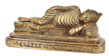 White Whale Big Brass Reclining Buddha Statue in Resting Pose Reclining/Sleeping/Resting Buddha Peace Décor