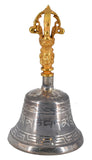 White Whale Brass Antique Looking Hand Bell with Deep Sound Antique Style Home Decor for Wall Door And Mandir And Temple.