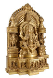 White Whale Brass Goddess Lakshmi Darbar Statue God Ganesha and Goddess Laxmi Saraswati Idol Statue Murti Home Décor