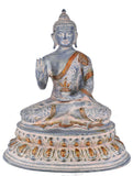 White Whale Brass Buddha Statue Blessing Murti for Home Decor Entrance Office Table Living Room Meditation Luck Gift Feng Shui Home Décor