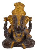 White Whale Antique Brass Mangalkari Ganesha Statue Bhagwan Idol Ganesha Statue Ganpati Murti Home Décor