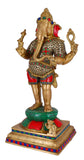 White Whale Lord Standing Ganesha Brass Statue Religious Strength God Sculpture Idol - 19 Inches