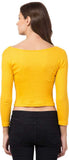 Whitewhale Casual Regular Sleeves Solid Women Mustard Top