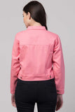 Whitewhale Full Sleeve Solid Women Denim Baby Pink Jacket