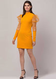 Whitewhale Women Bodycon Mustard Dress