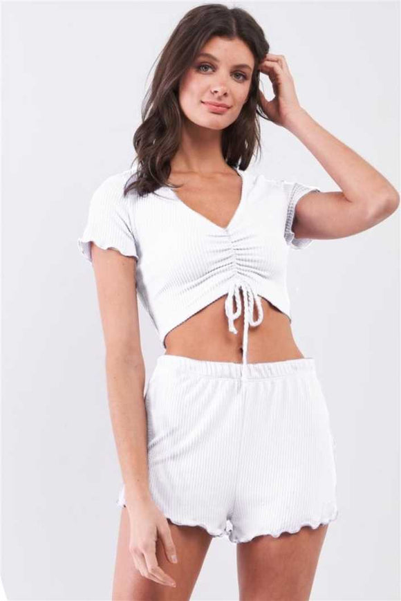 Whitewhale Women Two Piece White Dress