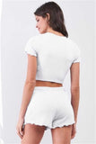 Whitewhale Women Two Piece White Dress