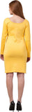 Whitewhale Women Bodycon Yellow Dress