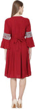 Whitewhale Women A-line Maroon Dress