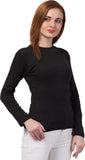 Whitewhale Casual Regular Sleeves Solid Wome Black Top