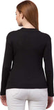 Whitewhale Casual Regular Sleeves Solid Wome Black Top