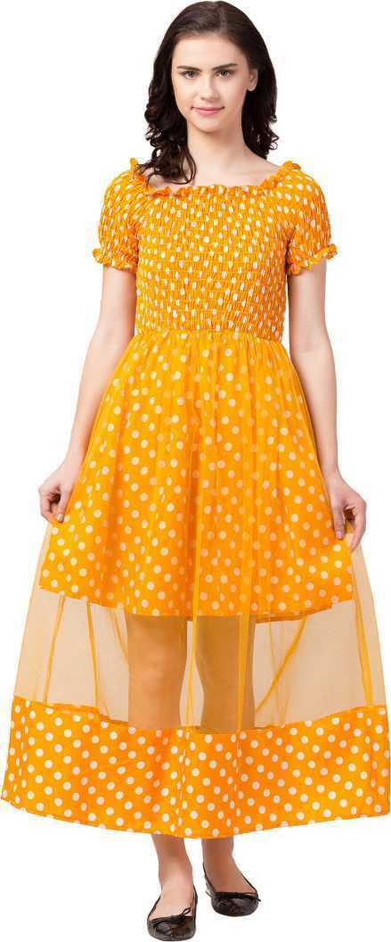 Whitewhale Women Fit and Flare Yellow Dress