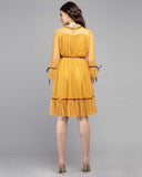 Whitewhale Women Fit and Flare Yellow Dress