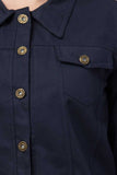 Whitewhale Full Sleeve Solid Women Denim Navy Blue Jacket