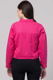 Whitewhale Full Sleeve Solid Women Denim Dark Pink Jacket